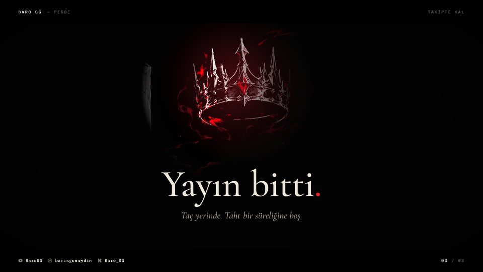 BaroGG yayın bitti ekranı